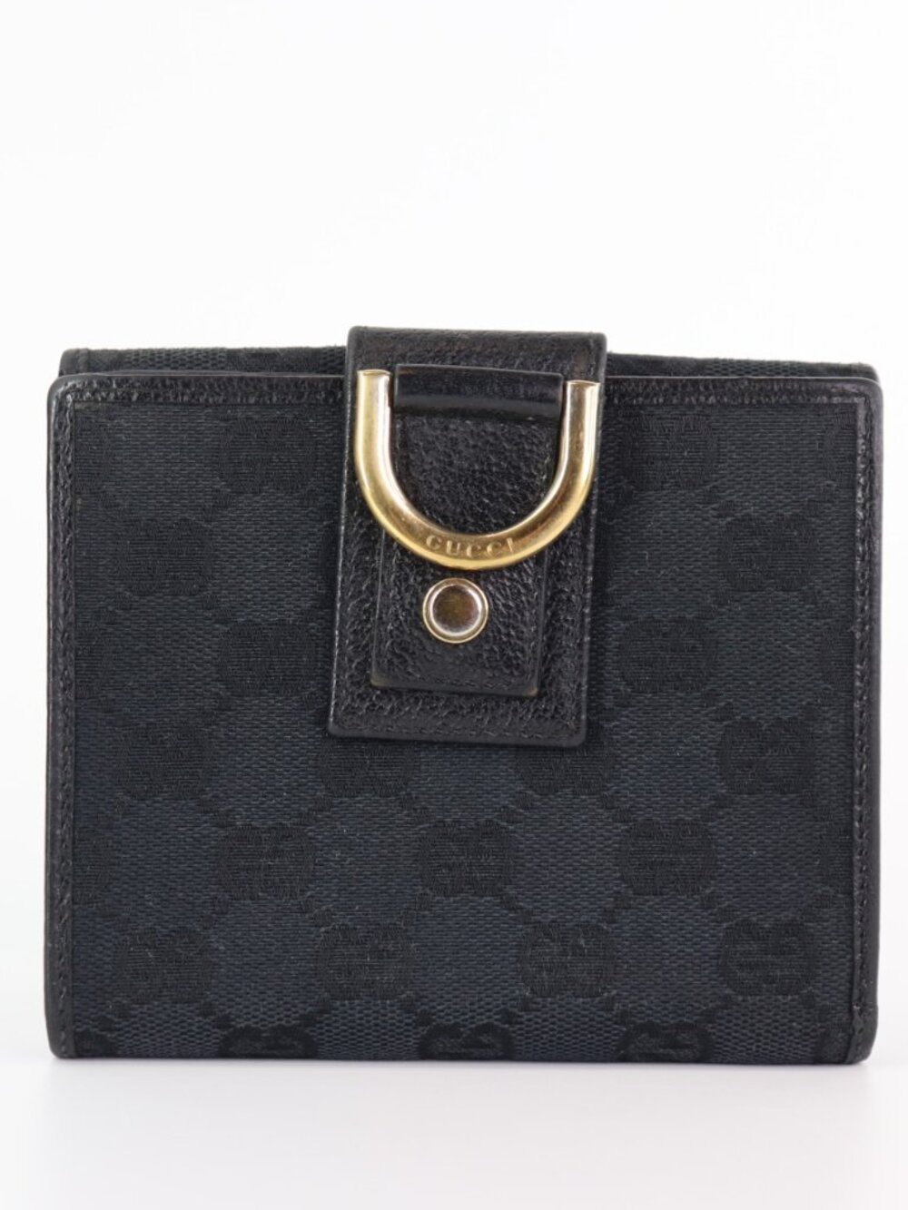 GUCCI Folding Wallet Black Compact Wallet